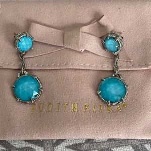 Judith Ripka MOP doublet Turquoise Eclipse Earrings